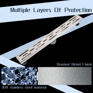 Griglia di copertura rimovibile da 24 pollici filtro per capelli quadrato lineare per doccia scarico a pavimento spazzolato 304 scarichi moderni in acciaio inossidabile - Product Image 4