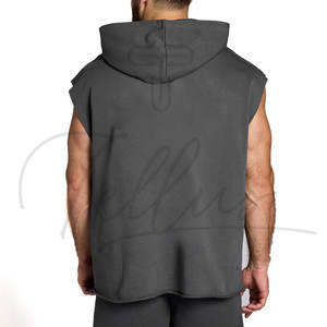 Camisetas sin mangas con capucha para hombre, para entrenamiento, culturismo, deportivas, estilo stringer, con corte muscular, sudaderas sin mangas para gimnasio - Product Image 3