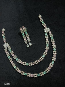 Classic American Diamond Bridal Jewelry <b>Set</b> Two-Piece <b>Necklace</b> <b>and</b> <b>Earrings</b> for Wedding Fashionable Classic Style - Product Image 4