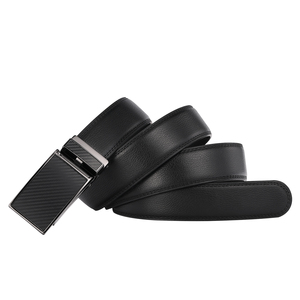 Ceinture en cuir de vachette véritable de haute qualité pour hommes, ceinture à cliquet avec boucle automatique en alliage et logo personnalisé - Product Image 1