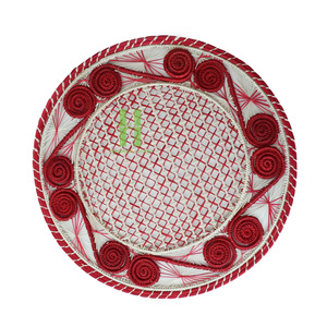 BEST SELLER Natural Seagrass Bohemian Eco-Friendly Charger <b>Plates</b> Handwoven 35cm Diameter Scalloped Placemats for Wedding Table - Product Image 1
