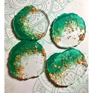 Premium Resin Coasters Oval and Round Shapes for Refined Interiors-<b>Beverage</b> <b>Serving</b> <b>Sets</b> - Product Image 2