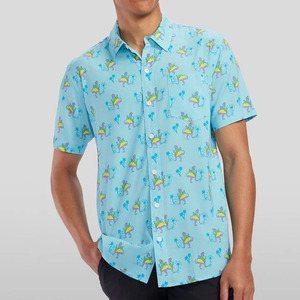 Chemises décontractées pour hommes style urbain été 2026, 100 % polyester, popeline tricotée, séchage rapide, respirantes, manches courtes, col rabattu - Product Image 2