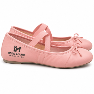 Pink Genuine Leather Ballet <b>Shoes</b> Soft Dance Slip-ons Elastic Strap <b>Bow</b> Flat for Girls - Product Image 5