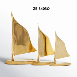 Contemporary Decorative Metal Sculpture Stylish Home Accent for Designer SpacesPremium Abstract Aluminium Gold-Plated Figurine - Product Image 3