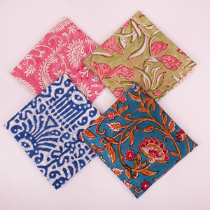 Hand Drawn Floral Cotton Bandana <b>Square</b> <b>Scarf</b> Ethnic Print Multi Color Set for Travel Spring Summer Fashion High Quality - Product Image 5