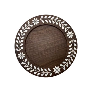 Tabla de servir de madera de acacia con nácar para Ramadán, tabla de cortar de madera de acacia en forma de arco, bandeja de comida para decoración islámica, venta al por mayor - Product Image 1
