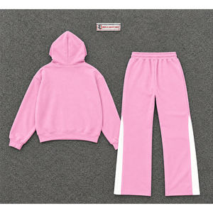 Conjunto Deportivo Personalizado con Sudadera con Capucha y Pantalones Jogger con Estampado Gráfico Rosa para Hombre, Ropa Deportiva Casual al por Mayor - Product Image 6