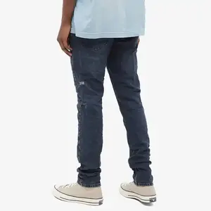 กางเกงยีนส์ผ้ายืดทรงสลิมฟิตสำหรับผู้ชาย แบบซุปเปอร์สกินนี่ รับผลิตตามแบบ (OEM) พร้อมปักโลโก้ กางเกงลำลองแฟชั่นแนวสตรีท ระบายอากาศได้ดี - Product Image 2