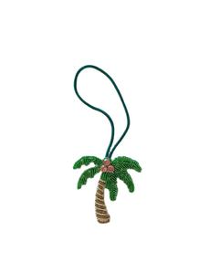 Porte-clés et accessoires de sac en broderie de perles de graines de couleur rose et verte avec un beau motif d'oiseau en provenance d'Inde - Product Image 4