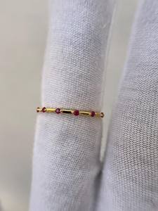 Bague en rubis élégante en argent sterling 925 plaqué or 14 carats, rubis taille rond, cadeau de fiançailles, de mariage ou d'anniversaire - Product Image 2