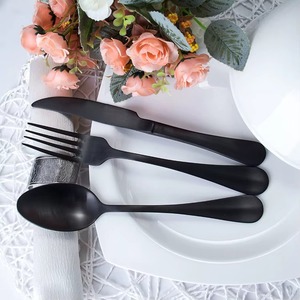 Cuchara y Cuchillo de Acero Inoxidable Negro Mate, Juego de Cubiertos con el Mejor Precio de Fabricante y Proveedor, Juego de Cubiertos para Restaurantes - Product Image 4