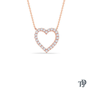 Pendentif cœur romantique en or 10 carats serti de diamants de laboratoire, avec pierre ronde taille brillant de 0,40 ct, vente en gros et au détail OEM - Product Image 1