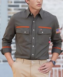 <b>Welding</b> <b>Shirt</b> Lightweight Cotton Safety Workwear Wholesale Men's Vintage Zipper Autumn FR Fire Resistant Welder Casual Workwear - Product Image 4
