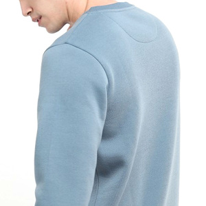 Men's Royal Blue Long Sleeve Crew Neck Pullover Sweatshirt 100% Polyester Fleece Winter Breathable Plus Size Regular Fit Solid - Product Image 3