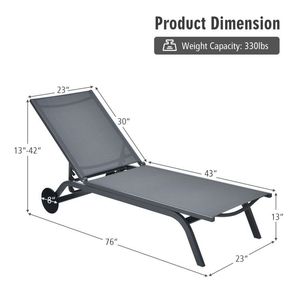 Adjustable 6-Position Outdoor Patio <b>Recliner</b> <b>Chair</b> <b>Fabric</b> for Comfortable Seating - Product Image 5