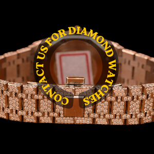 Reloj de Hip Hop de la Colección Branded, con Esfera Blanca Redonda y Diamantes de Moissanita Blancos Completamente Incrustados en Oro Blanco, Ideal para Fiestas - Product Image 4