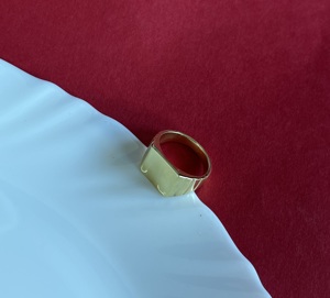 Anillo de Sello Cuadrado Plateado para Hombre al por Mayor, Anillo Clásico Rectangular en Blanco para Grabar, Joyería de Moda - Product Image 2