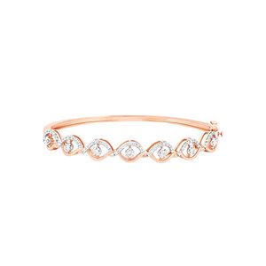 Rose Gold Lab Grown Diamond Spiral Wave <b>Bangle</b> <b>Bracelet</b> - Product Image 3