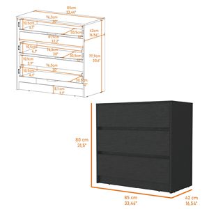 Avra comò a 3 cassetti con piano in legno fabbricato e cassettiera elegante frontale - Product Image 3
