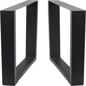 Metal Legs Square Shape 2Pcs Furniture Parts <b>Dining</b> <b>Table</b> Legs Capacity 2204lbs Load Black Color DIY Furniture Legs EDPTBL006 - Product Image 6