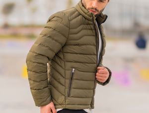 Veste d'hiver pour homme avec logo OEM, 100% polyester, matériau bulle respirant, imperméable, écologique, matelassé, col montant, couleur unie - Product Image 4