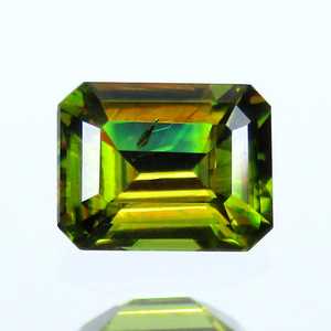 Esferita de Titanita Cromada Natural en Forma de Esmeralda, Piedra Preciosa Suelta, Rara Piedra Verde de Fuego para Fabricación de Joyas, Proveedor Mayorista - Product Image 5