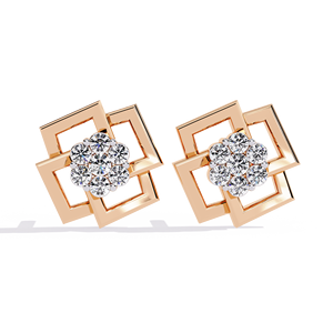 Pendientes de Moissanita Geométricos con Baño de Oro de 18K, Corte Brillante Redondo, Engaste de Garra, Minimalistas para Uso Diario de Mujer - Product Image 5