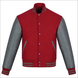 Chaqueta de Béisbol Varsity para Hombre de Alta Calidad, OEM, Venta al Por Mayor, Bordado Personalizado, Cierre de un Solo Botón, Frente Sólido, Estilo Urbano Invernal - Product Image 1