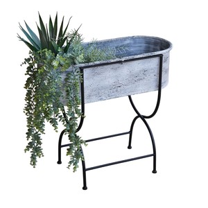 Support de plante en métal galvanisé avec porte-pot en fer haut pour plantes, idéal pour l'intérieur, l'extérieur, le jardin, le balcon, la décoration du salon - Product Image 2