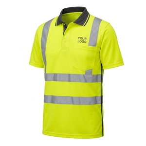 Camiseta Polo de Alta Visibilidad con Franjas Reflectantes Amarillas, Uniforme de Trabajo, Logotipo Personalizado, Tejido de Poliéster Transpirable de Secado Rápido - Product Image 2