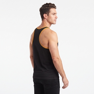 Men's Breathable Athletic <b>Black</b> Sleeveless <b>Tank</b> <b>Top</b> With Yellow Color Trim <b>Tank</b> <b>Top</b> Sleeveless Gym Workout Fitness Sports Vest - Product Image 4