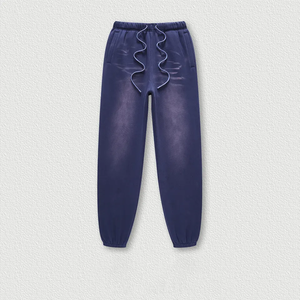 Conjunto de Sudadera con Capucha Azul Oversize y Pantalones Deportivos para Hombre, Chándal de Algodón de Color Liso, Ajuste Holgado Informal con Diseño de Bolsillos con Cordón - Product Image 5