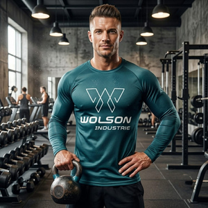 Camiseta Deportiva de Manga Larga para Hombre, Informal, de Verano, Elástica, Transpirable, de Secado Rápido, para Fisicoculturismo, Running y Entrenamiento de Fuerza - Product Image 5