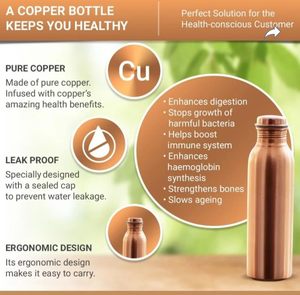 Bouteille d'eau élégante en cuivre, idéale pour le bureau et la salle de sport, vente en gros et export. - Product Image 5