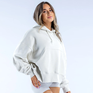 Trendy Women's Heavyweight Pullover Hoodies Long Sleeve <b>Brushed</b> Fleece 100% Cotton Eco-Friendly Casual Wear Comfortable Hoodies - Product Image 5