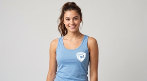 เสื้อกล้ามคอกลมสีฟ้าอ่อนสำหรับผู้หญิง Dumela International ผ้าถักเนื้อนุ่ม ระบายอากาศได้ดี ผลิตจากโพลีเอสเตอร์/คอตตอน น้ำหนัก 200 กรัม เหมาะสำหรับใส่ลำลอง - Product Image 5