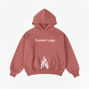 Sudadera con capucha de algodón grueso de alta calidad para hombre, lavada al ácido, estilo oversize, con hombros caídos, efecto desgastado por el sol, color liso. - Product Image 2