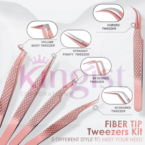 Set of 6 Eyelash Extension Tweezers Stainless Steel Lash Picking Remover and Lash Clip <b>Tool</b> for Professional and Home Use - Product Image 6