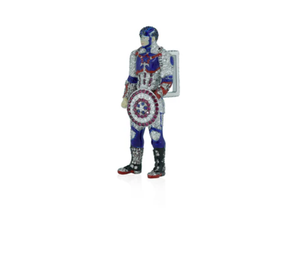Colgante con Diseño de Escudo de Capitán América, Joyería de Aleación con Cristales de Imitación, Regalo Unisex, Estilo Clásico, Plateado - Product Image 2