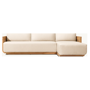 Conjunto de Muebles de Esquina para Exteriores de Diseño Moderno y Lujoso, en Madera de Teca con Panel de Mimbre, Resistente a la Intemperie, Ecológico, Minimalista, para Jardín - Product Image 4