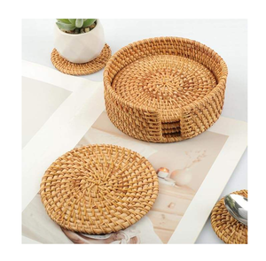 Best Quality Rattan Design <b>Round</b> <b>Mats</b> & Pad Table Decoration Wedding Rattan Coasters Latest Design Bohemian Style <b>Mats</b> & Pads - Product Image 1