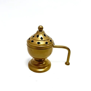 Hanging Brass Incense <b>Burner</b> Lattice Design Traditional Indian Dhoop Dani Aromatic Use Eco-Friendly All-Season Home Living Room - Product Image 2