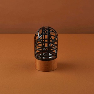 Brûleur d'encens moderne en métal avec base en bambou pour l'aromathérapie spirituelle et la préparation du thé à la maison - Product Image 3