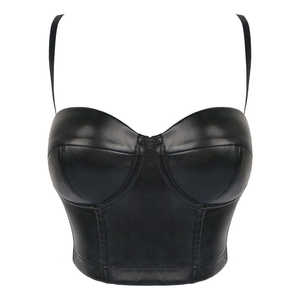 Top bustier en cuir à fines bretelles pour la Saint-Valentin, design sexy sans bretelles, parfait pour les tenues décontractées des adultes - Product Image 6