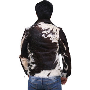 Chaquetas de Cuero Vacuno Transpirables con Cuello Alto para Hombre, Nueva Llegada, Chaquetas de Cuero Vacuno Casuales con Cierre para Hombre, Corte Ajustado - Product Image 2