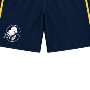 Shorts de basket-ball bleu marine et jaune pour hommes, uniforme sportif, tenue d'équipe athlétique, vêtements d'entraînement, vêtements de match, vêtements de performance - Product Image 3
