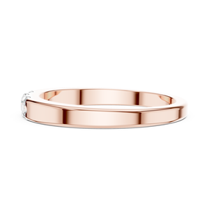LAB GROWN THREE DIAMOND SOLID BAND <b>SET</b> in 18KT ROSE GOLD RHODIUM PLATED EVERYDAY WEAR GLAM <b>VALENTINE</b> <b>GIFTING</b> for WOMEN - Product Image 3