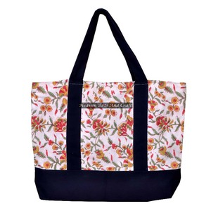 Sacs fourre-tout en coton imprimé à la main avec poignée noire sur mesure, adaptés aux magasins d'accessoires de mode - Product Image 1