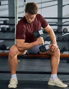 OEM Wholesale Men's Quick Dry Sports T-Shirt Custom Logo <b>Polyester</b> Spandex Blend Breathable Round Neck Workout <b>Polyester</b> <b>TShirt</b> - Product Image 4